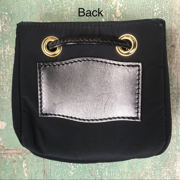 Lancel Paris black quilted mini bag pouch leather drawstring bag made in Italy​ - Picture 9 of 13